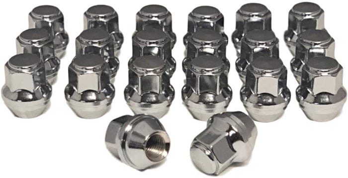 set of dark chrome lug nuts