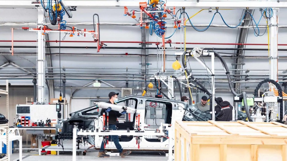 Tesla Cybertruck on the assembly line.