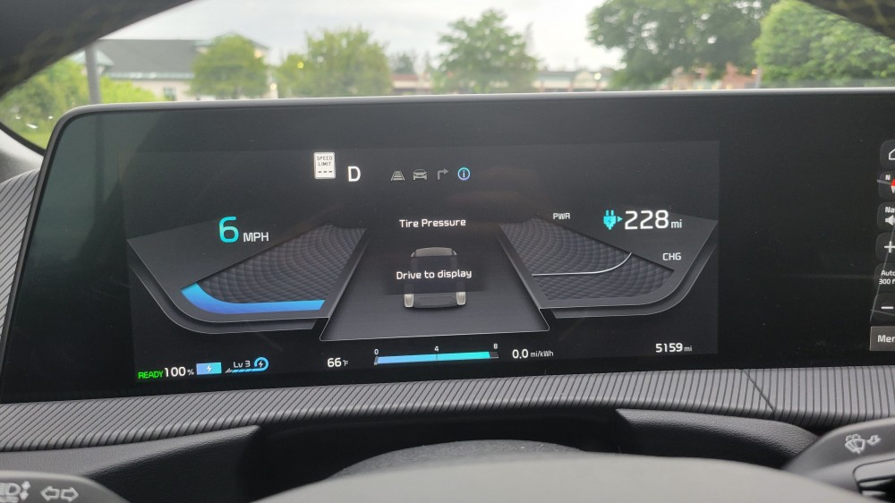 The EV6 GT display at full charge